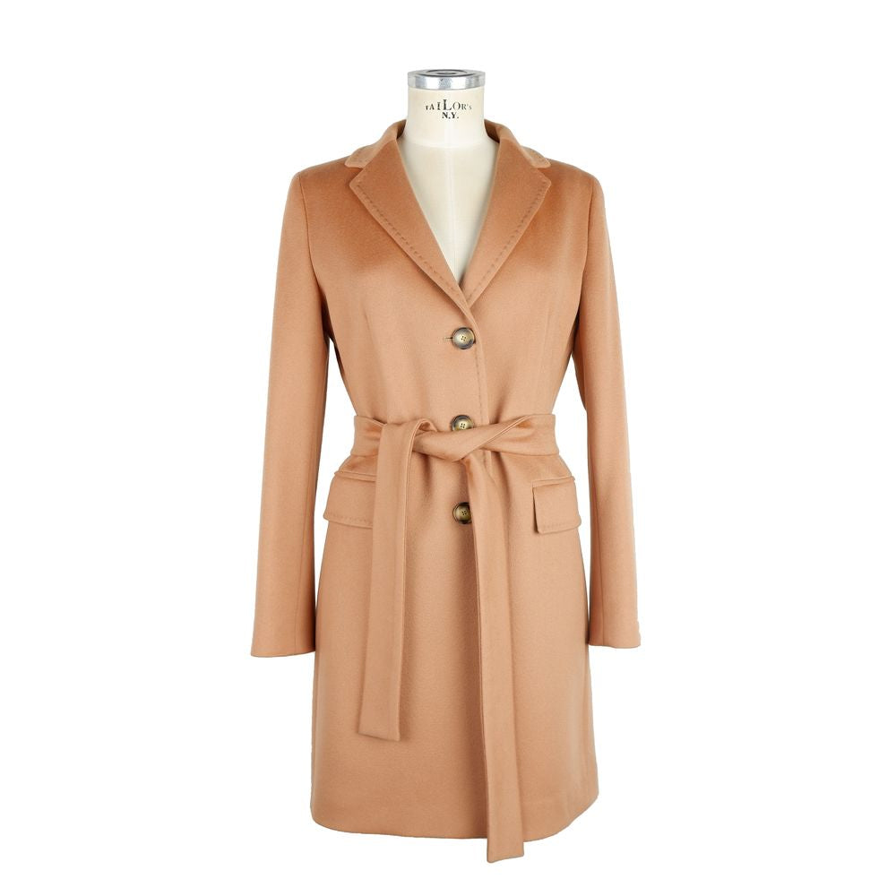 Made in Italy Beige Cashmere Jackets &amp; Coat