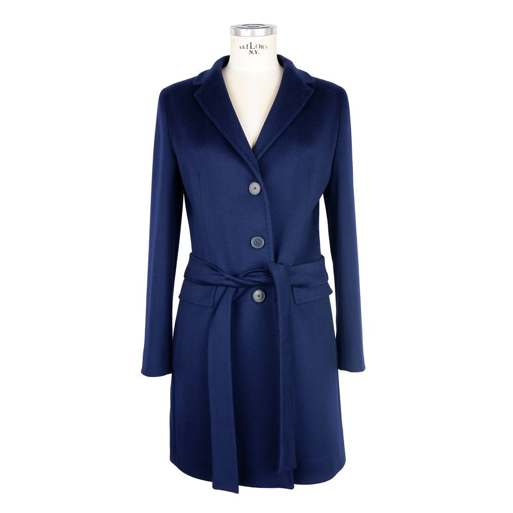 Made in Italy Blue Cashmere Jackets &amp; Coat