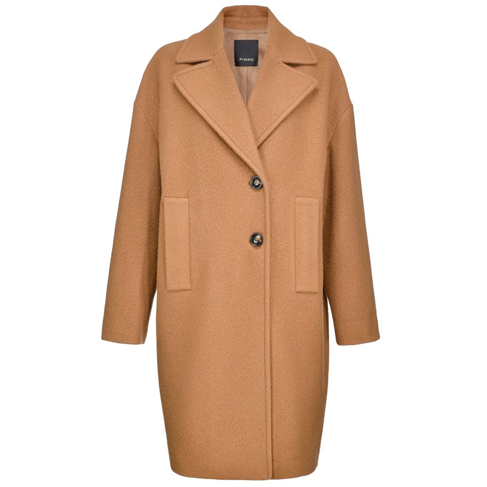 PINKO Brown Wool Jackets &amp; Coat