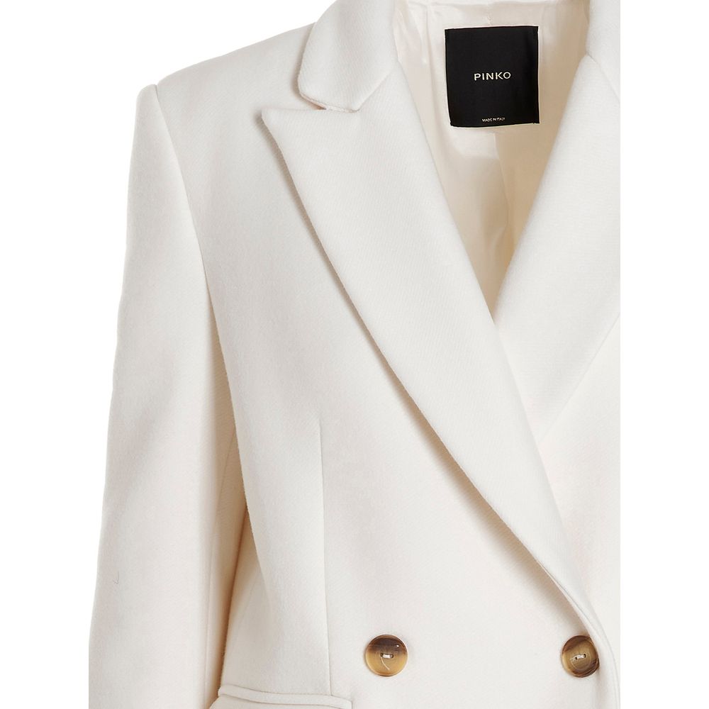 PINKO White Wool Jackets &amp; Coat