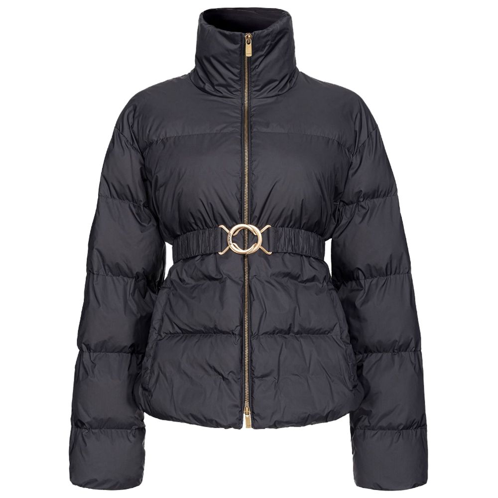 PINKO Black Nylon Jackets &amp; Coat