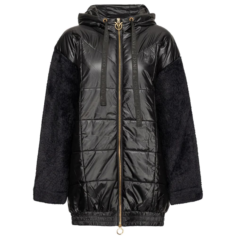 PINKO Black Nylon Jackets &amp; Coat