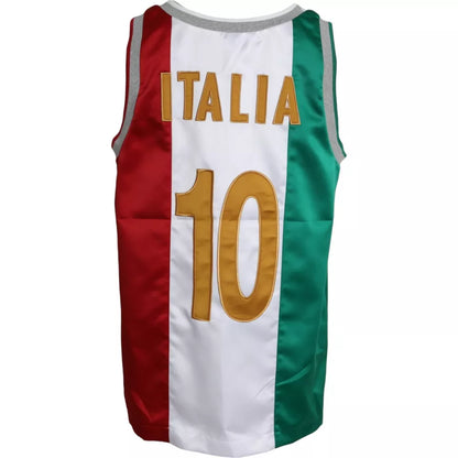 Dolce &amp; Gabbana White Green Sleeveless Top Italian Flag Basket T-shirt