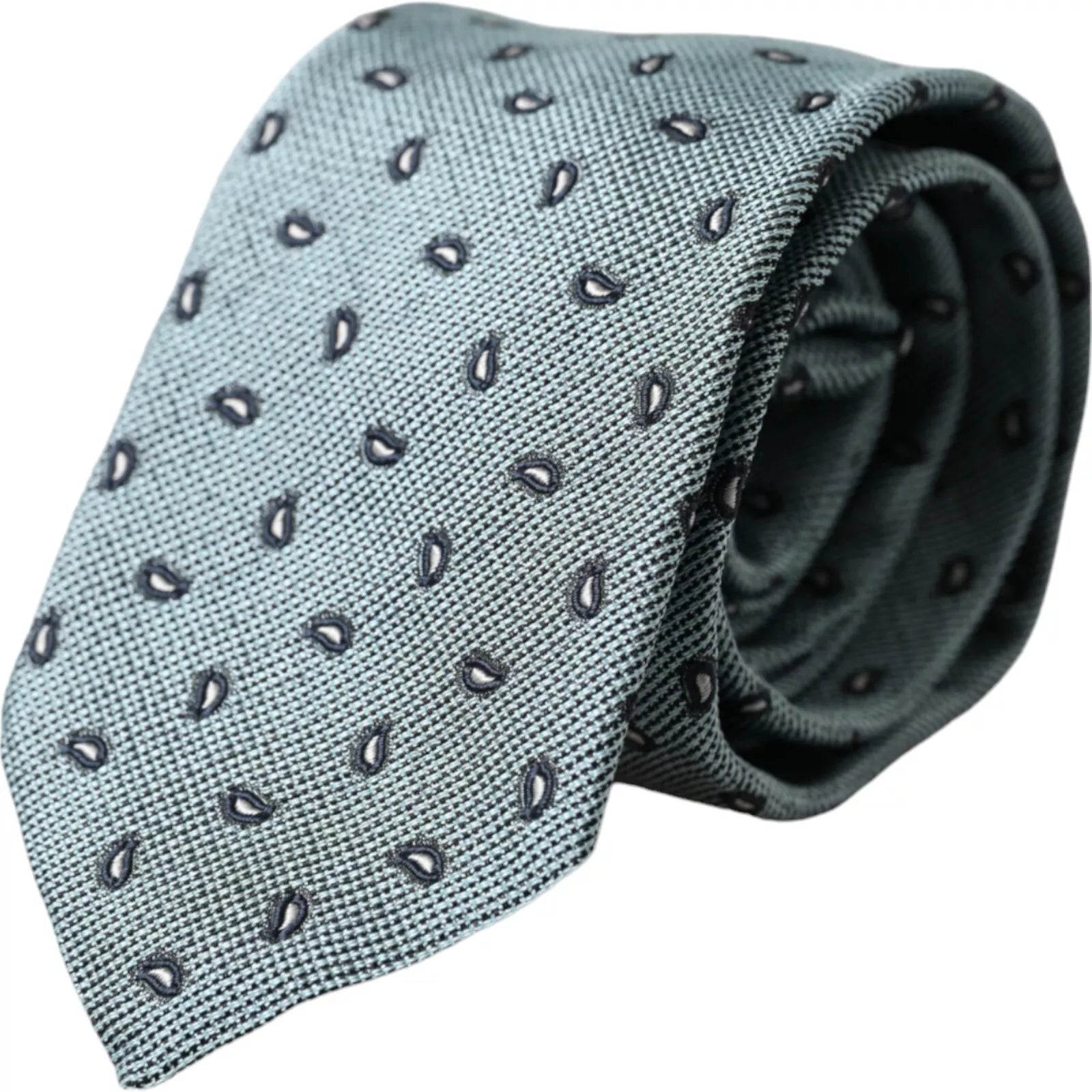 Dolce &amp; Gabbana Green 100% Silk Patterned Adjustable Men Tie