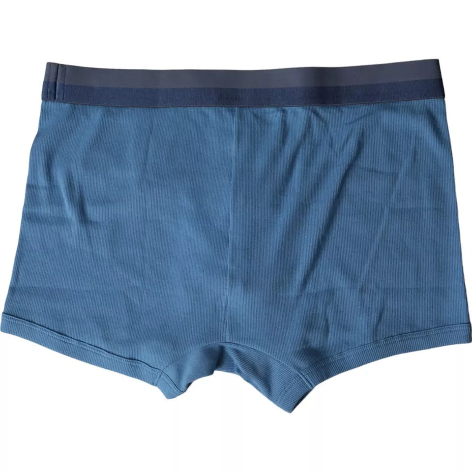 Dolce &amp; Gabbana Blue Cotton Blend Regular Boxer Shorts Underwear