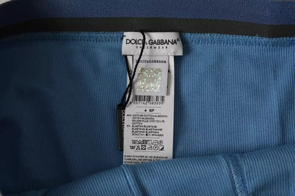 Dolce &amp; Gabbana Blue Cotton Blend Regular Boxer Shorts Underwear