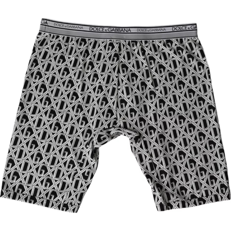 Dolce &amp; Gabbana Black White DG Logo Cotton Stretch Cycling Underwear Men