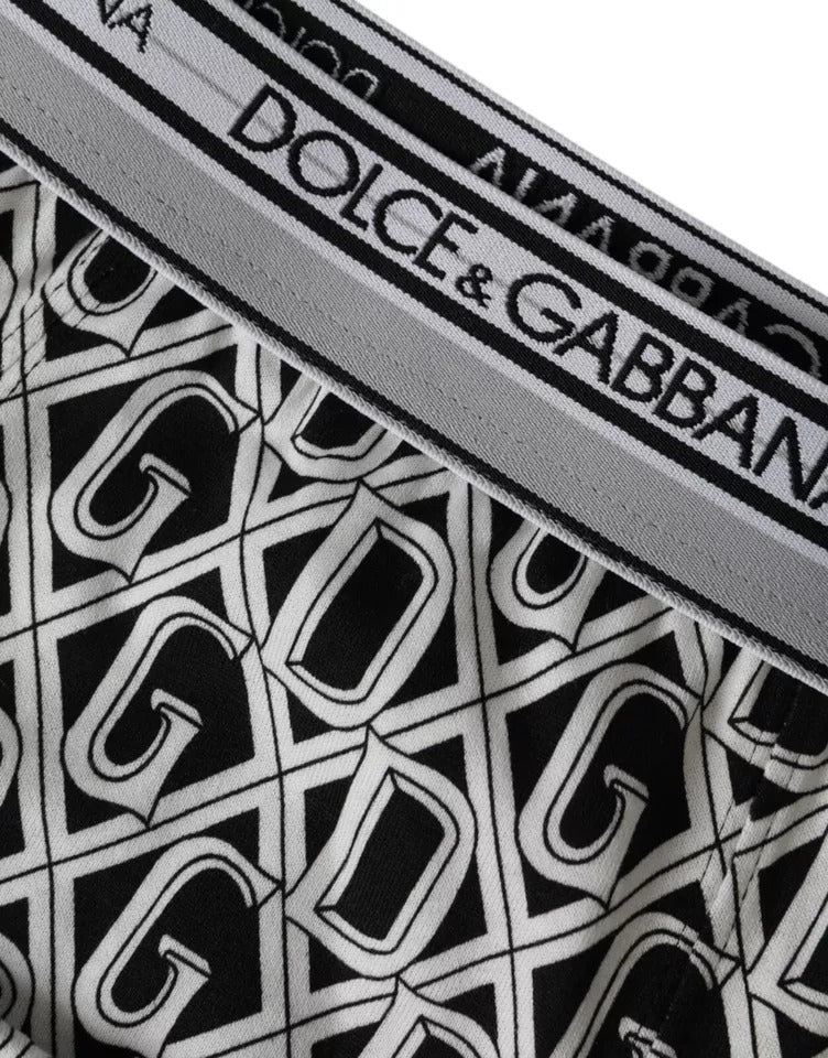 Dolce &amp; Gabbana Black White DG Logo Cotton Stretch Cycling Underwear Men