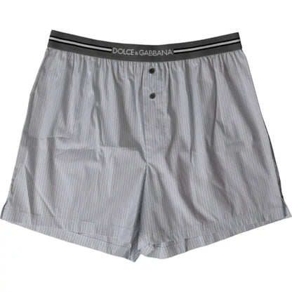 Dolce &amp; Gabbana Gray Stripes Cotton Blend Boxer Shorts Underwear