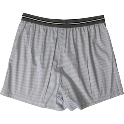 Dolce &amp; Gabbana Gray Stripes Cotton Blend Boxer Shorts Underwear