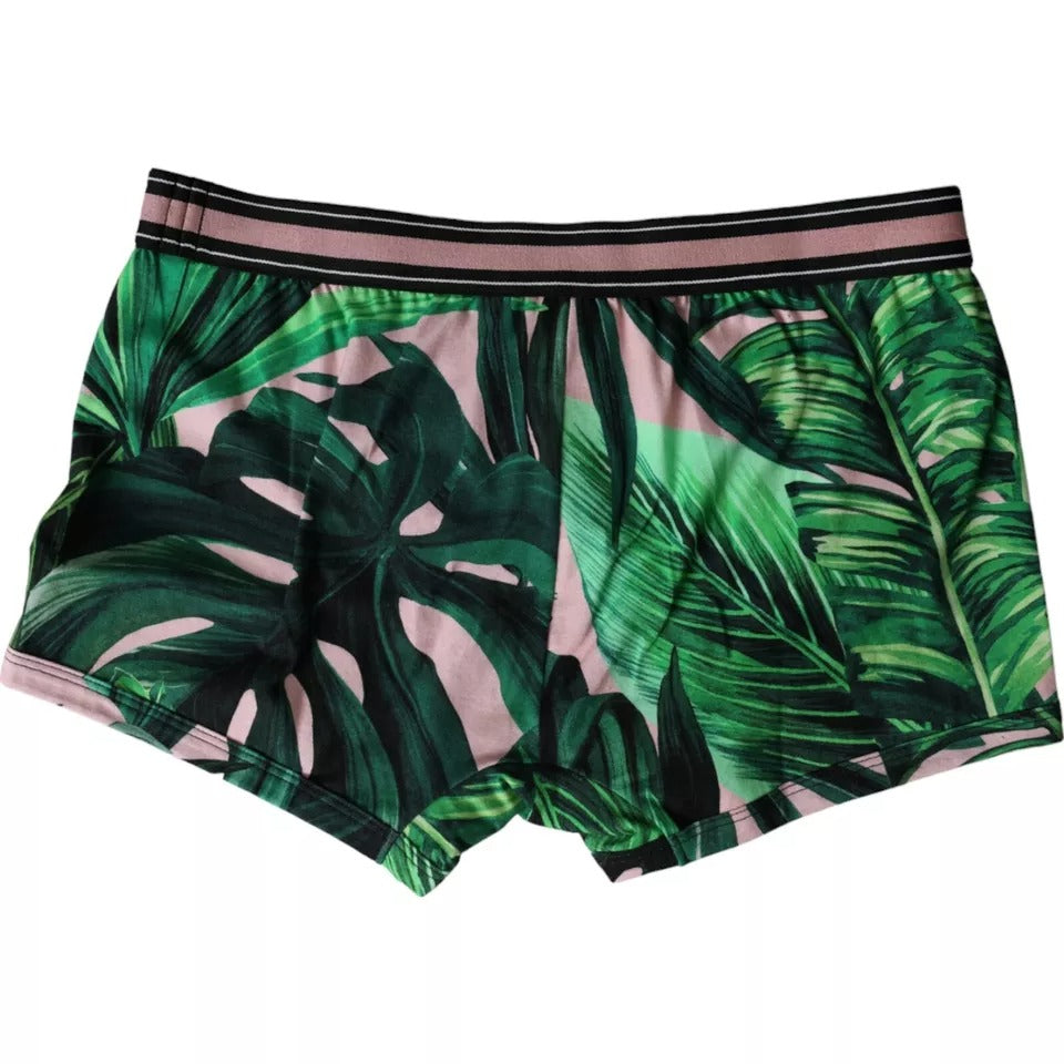 Dolce &amp; Gabbana Multicolor Leaf Print Regular Boxer Underwear