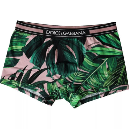 Dolce &amp; Gabbana Multicolor Leaf Print Regular Boxer Underwear