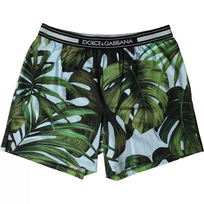 Dolce &amp; Gabbana Multicolor Leaf Print Regular Boxer Underwear