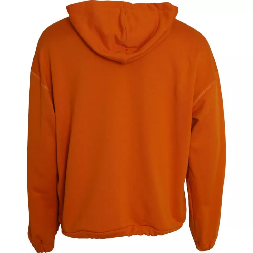 Dolce &amp; Gabbana Orange Hooded Pullover Sweatshirt Sweater