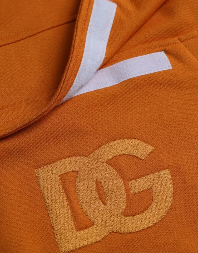 Dolce &amp; Gabbana Orange Hooded Pullover Sweatshirt Sweater