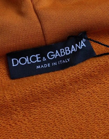 Dolce &amp; Gabbana Orange Hooded Pullover Sweatshirt Sweater