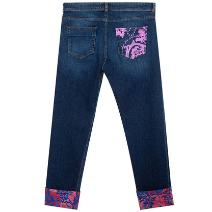 Versace Jeans Blue Cotton Jeans &amp; Pant