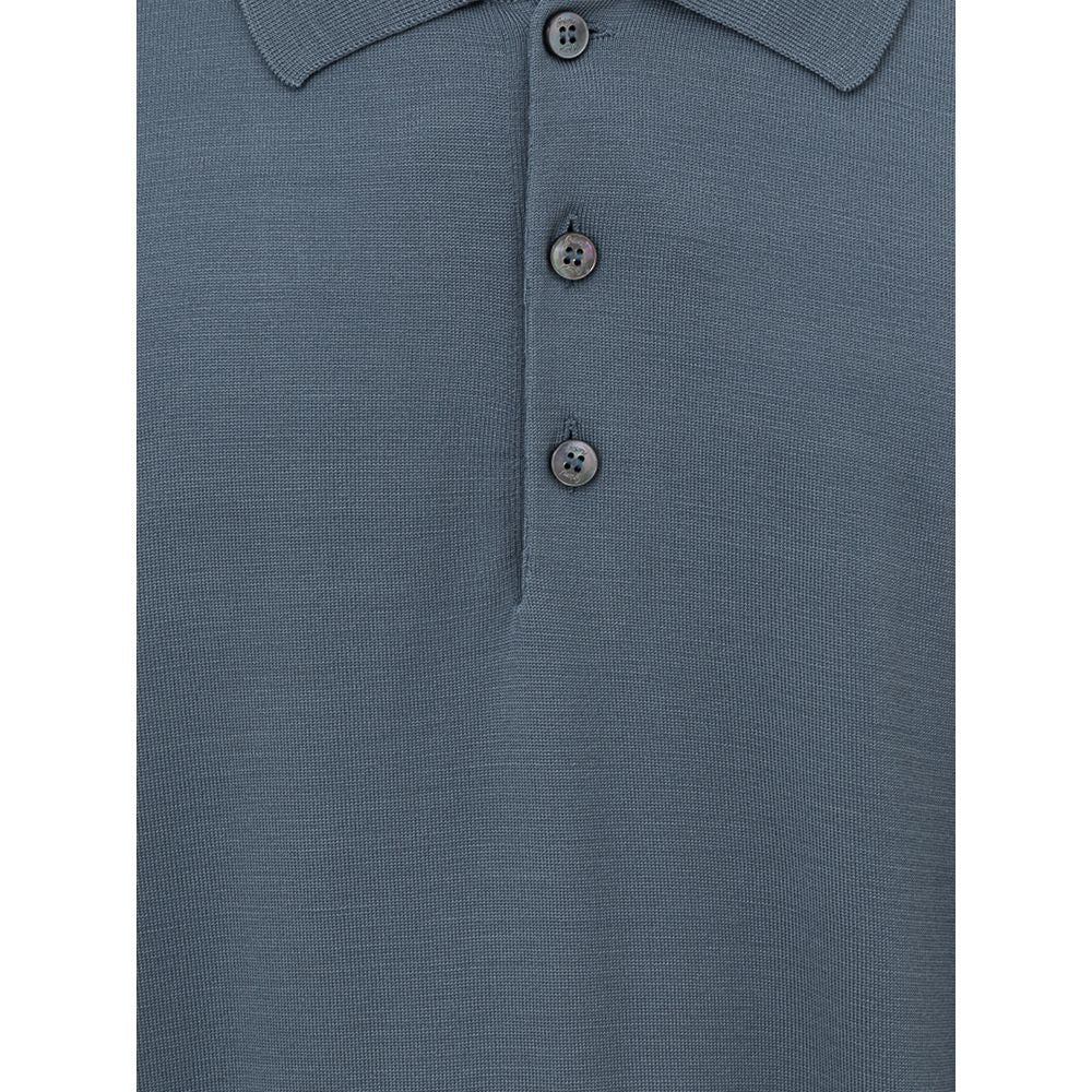 Brioni Gray Wool Polo Shirt