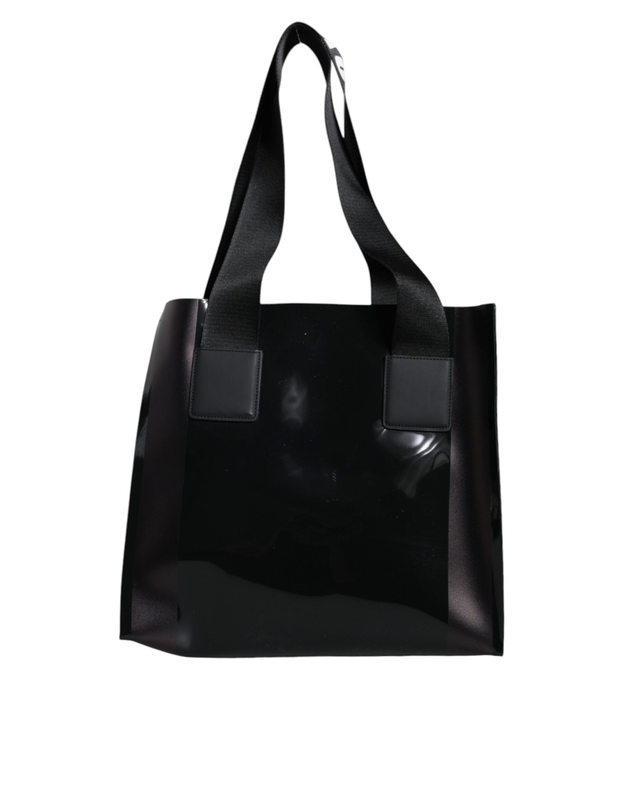 Dolce &amp; Gabbana Black Street Logo Print PVC Shopping Tote Bag