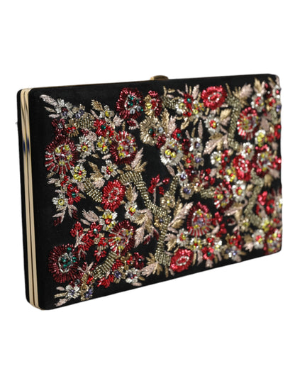 Dolce &amp; Gabbana Multicolor Floral Gold Frame Clutch Evening Purse Bag