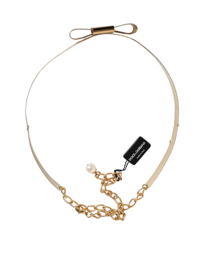 Dolce &amp; Gabbana Gold Brass Adjustable Women Waist Chain Belt