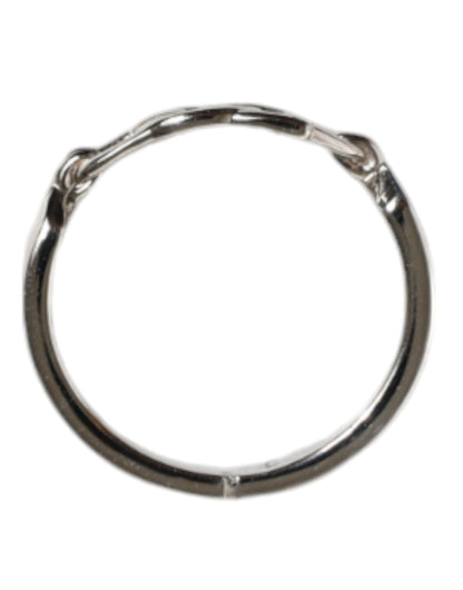 Dolce &amp; Gabbana Silver Tone Brass Anello DG Round Bangle Bracelet