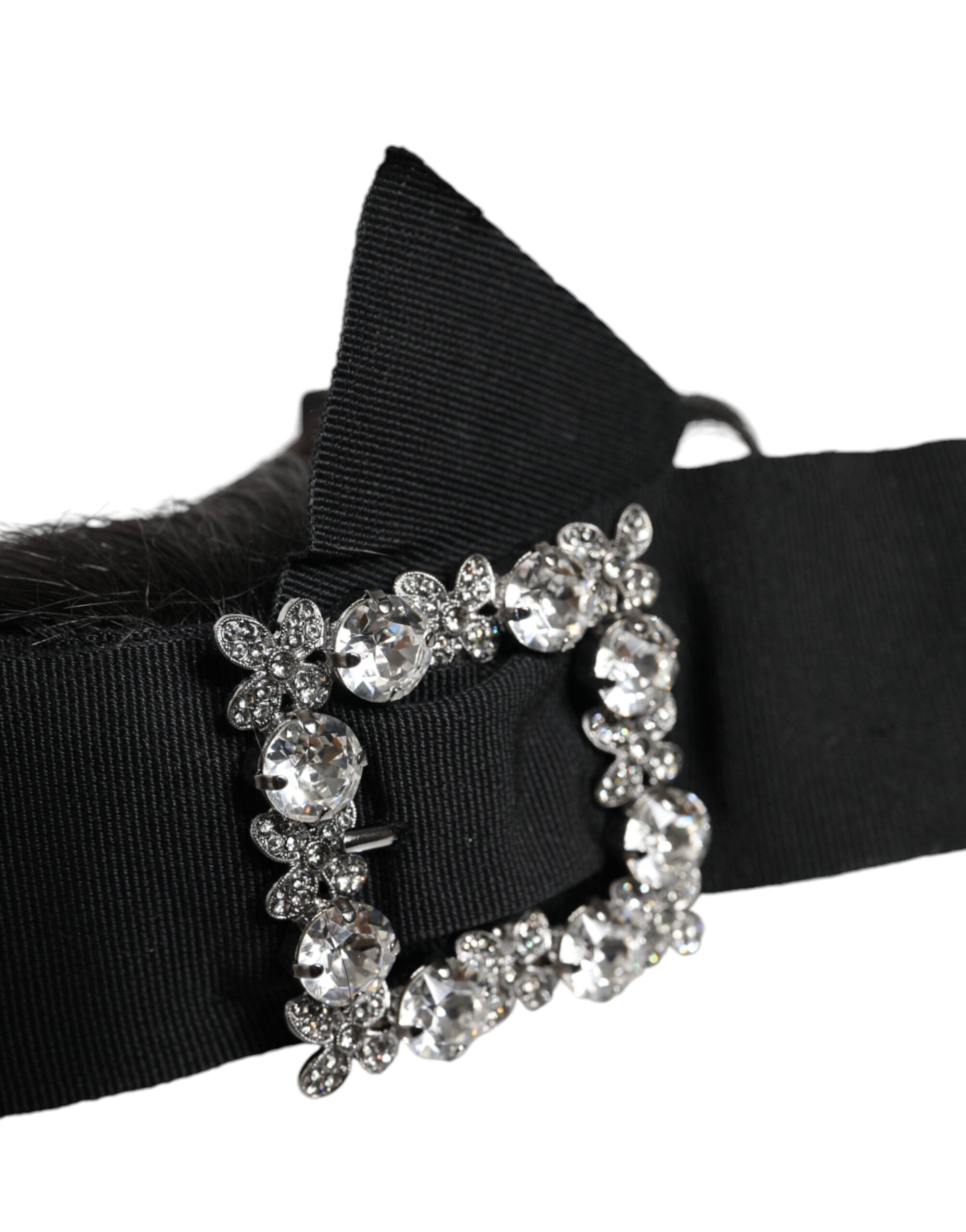 Dolce &amp; Gabbana Black Hair Parrucchiera Crystal Headband Diadem