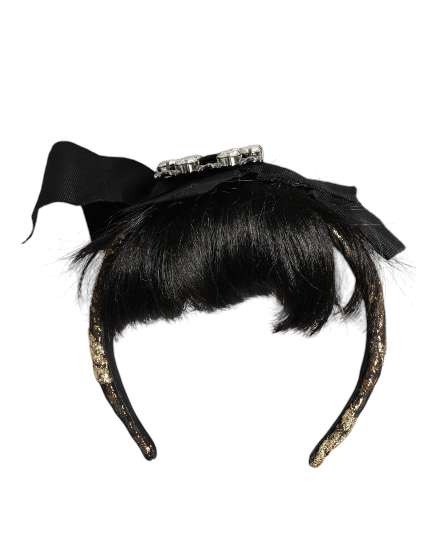 Dolce &amp; Gabbana Black Hair Parrucchiera Crystal Headband Diadem