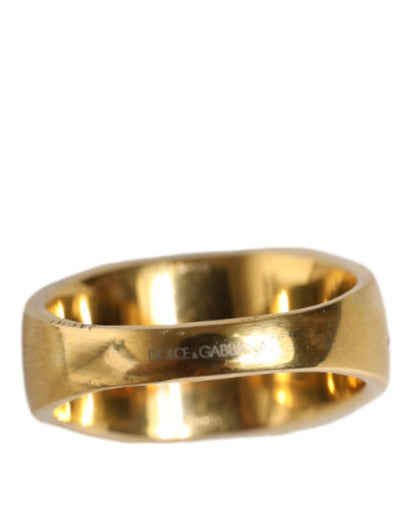 Dolce &amp; Gabbana Gold Plated 925 Silver Green Crystal Ring