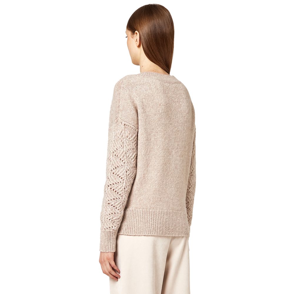 Alpha Studio Beige Wool Alpaca Sweater