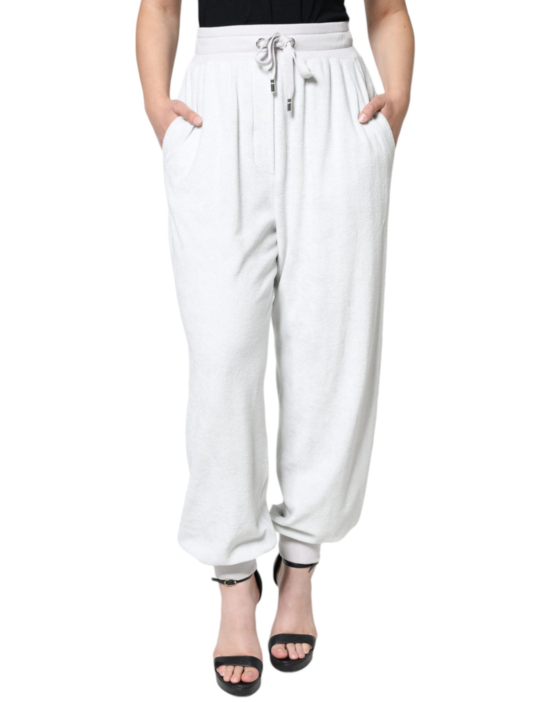 Dolce &amp; Gabbana White Nylon Jogger Sweatpants Pants