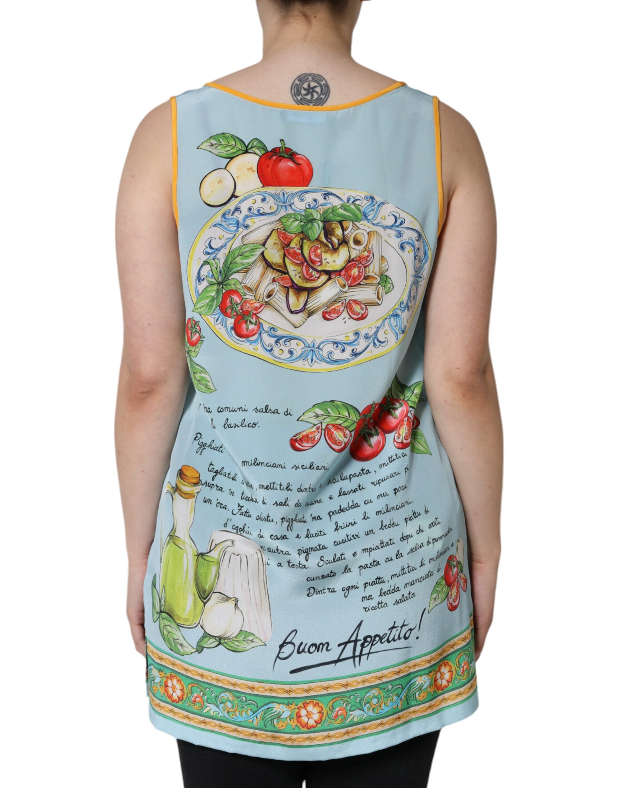 Dolce &amp; Gabbana Multicolor Pasta Alla Norma Print Tank Top