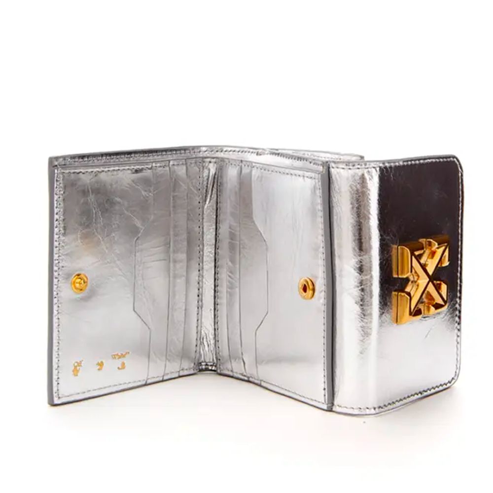 Off-White Silver Leather Wallet