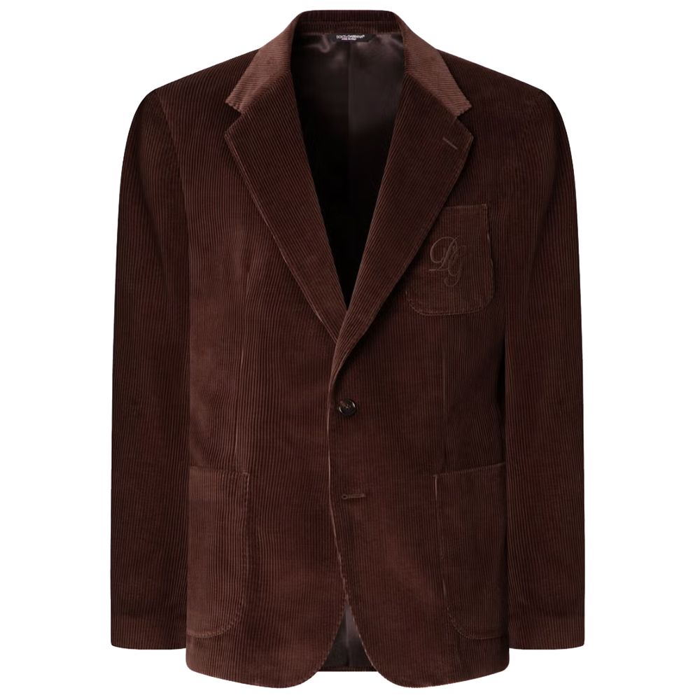 Dolce &amp; Gabbana Brown Cotton Blazer