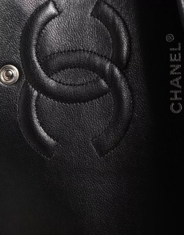 Chanel Black Caviar Medium Classic Double Flap Quilted Shoulder Bag