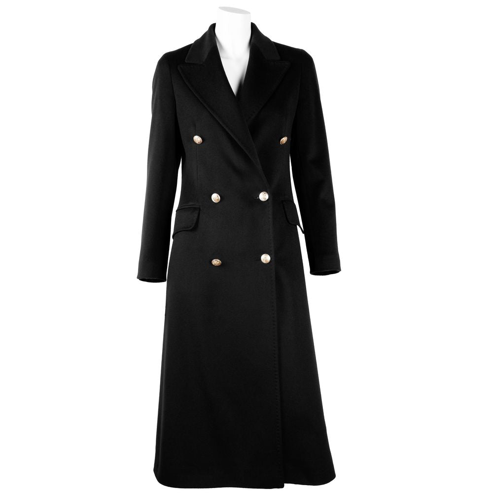 Made in Italy Black Cashmere Jackets &amp; Coat