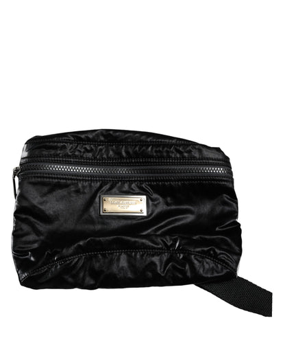 Dolce &amp; Gabbana Black Nylon Fabric Belt Waist Fanny Pack Bag