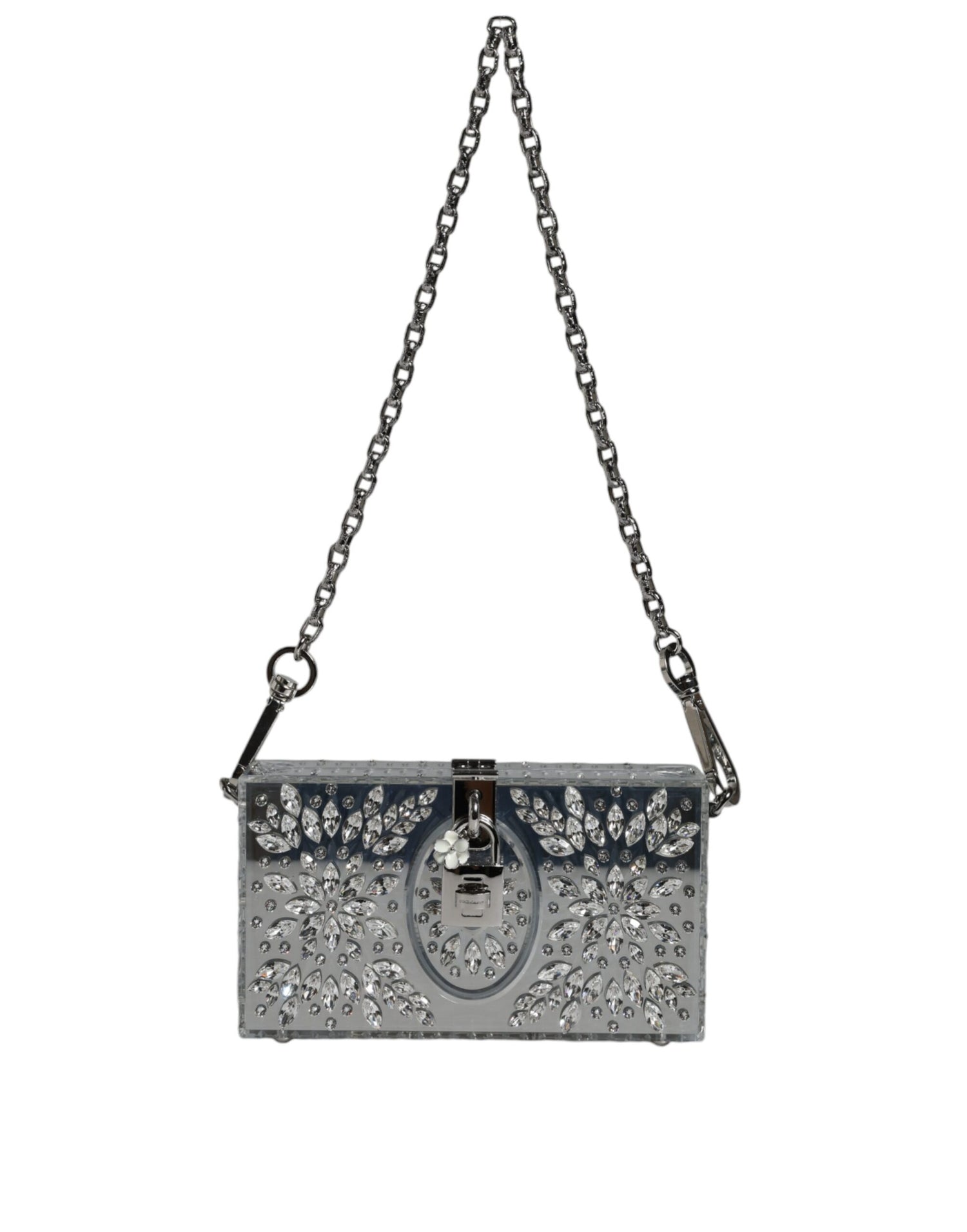 Dolce &amp; Gabbana Silver Plexiglass Clutch Mini Evening Purse Bag