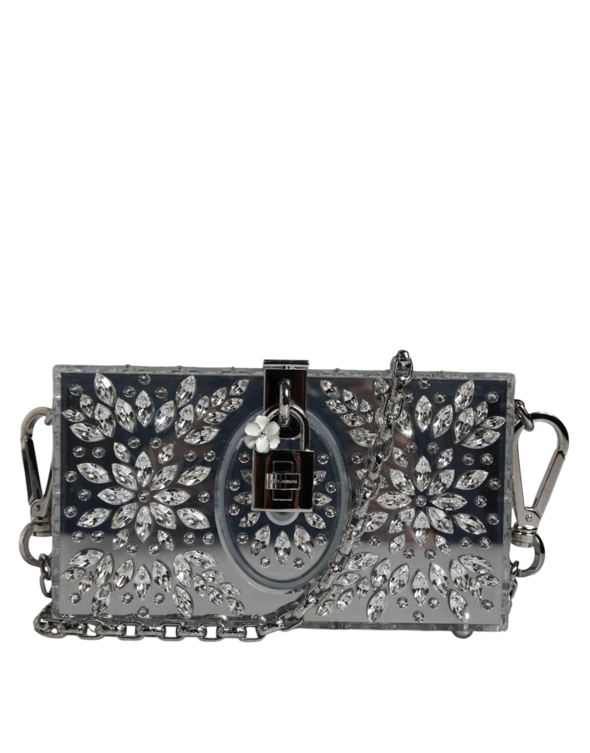 Dolce &amp; Gabbana Silver Plexiglass Clutch Mini Evening Purse Bag