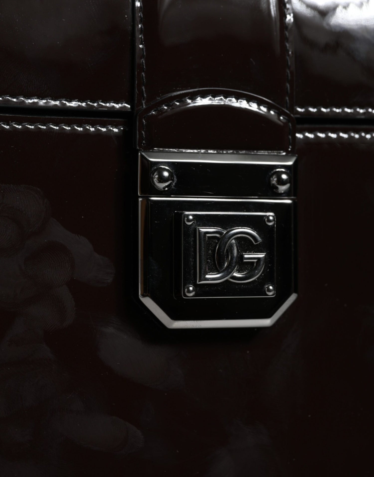 Dolce &amp; Gabbana Black Glossy Leather Crossbody Shoulder Bag