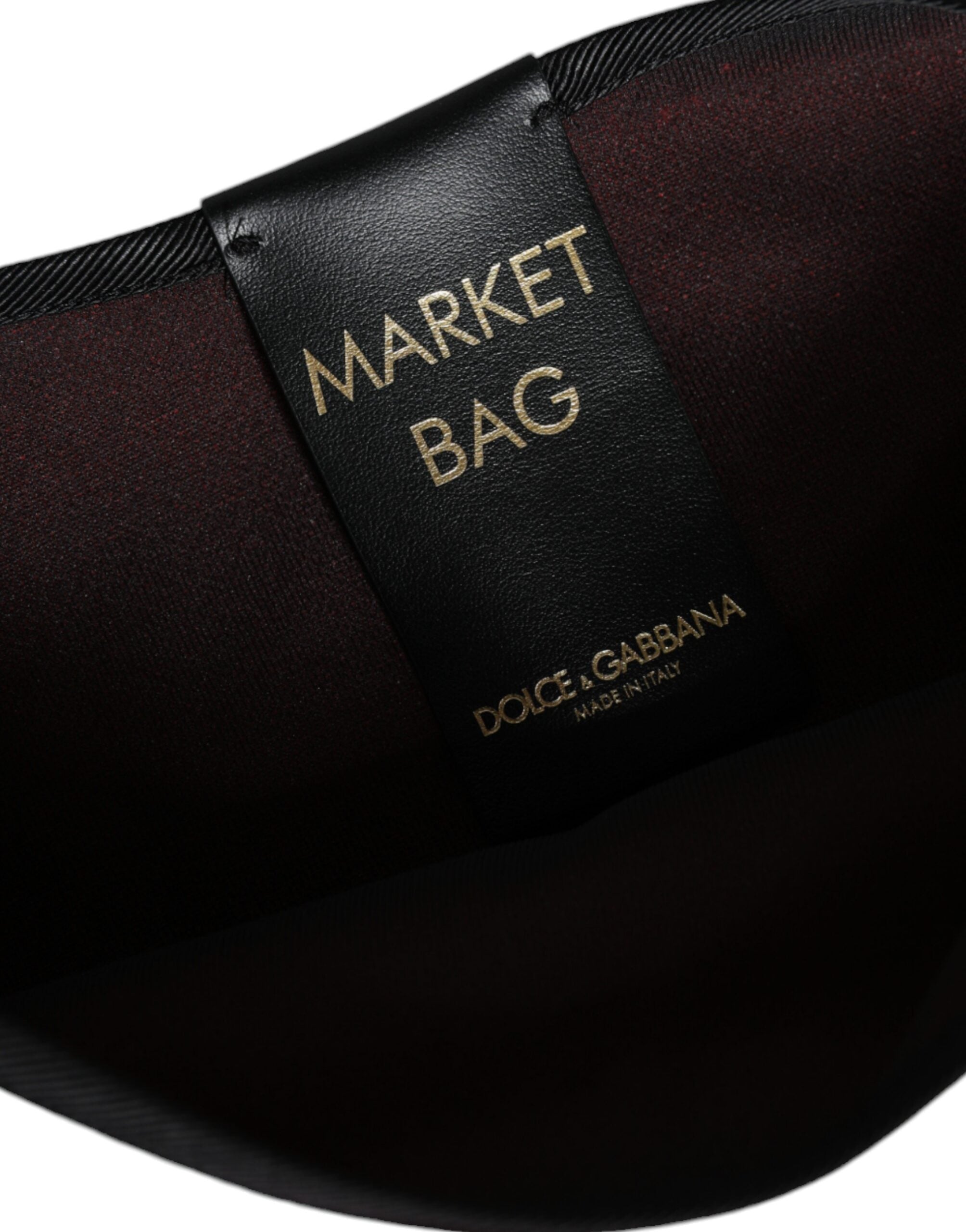 Dolce &amp; Gabbana Red Cotton Velvet Logo Shopping Tote MARKET Bag