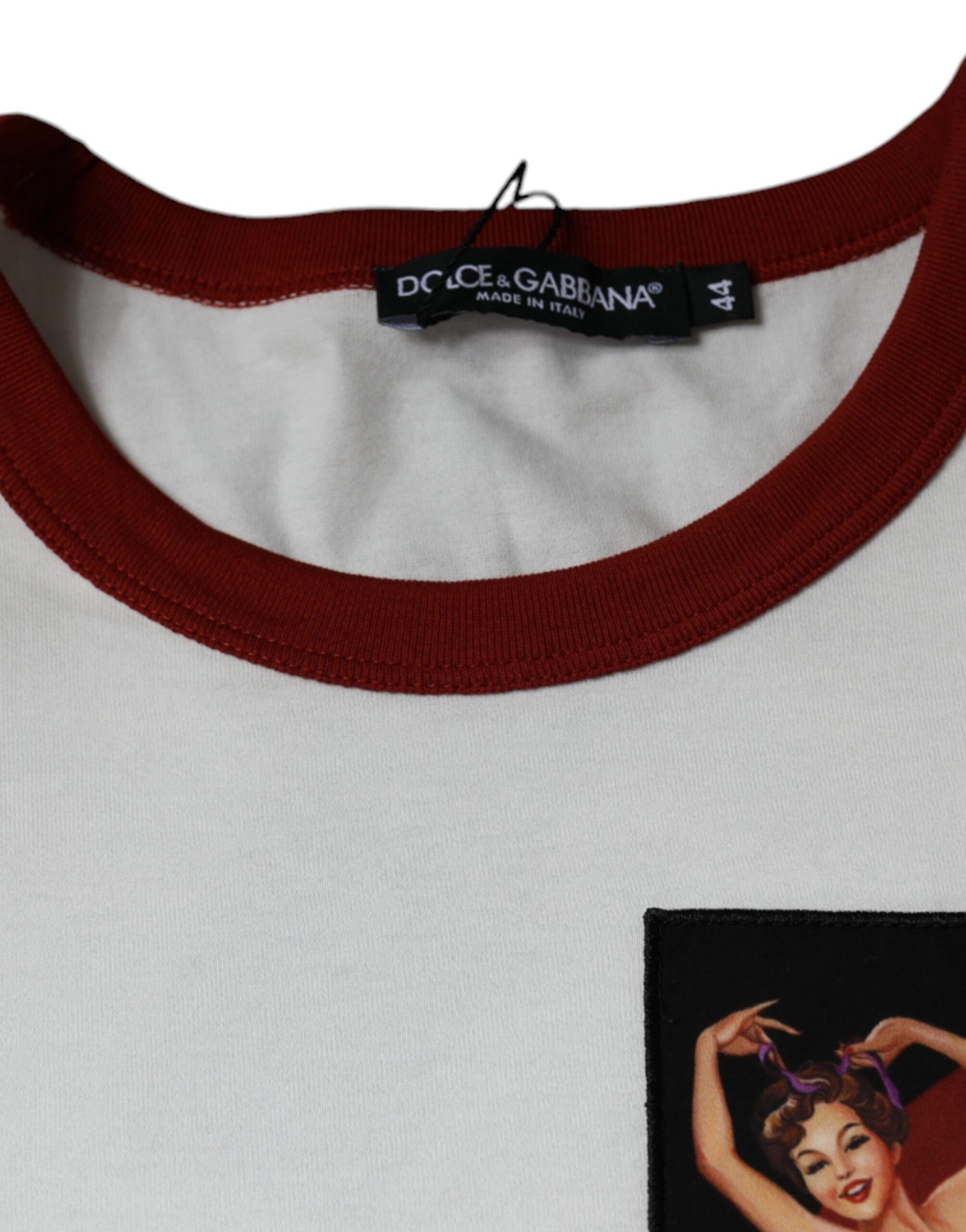 Dolce &amp; Gabbana White Graphic Print Cotton Crew Neck T-shirt