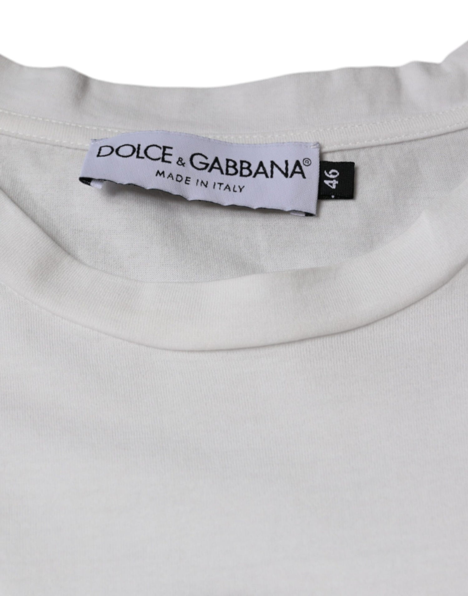 Dolce &amp; Gabbana White Cotton DG Logo Print Casual T-shirt