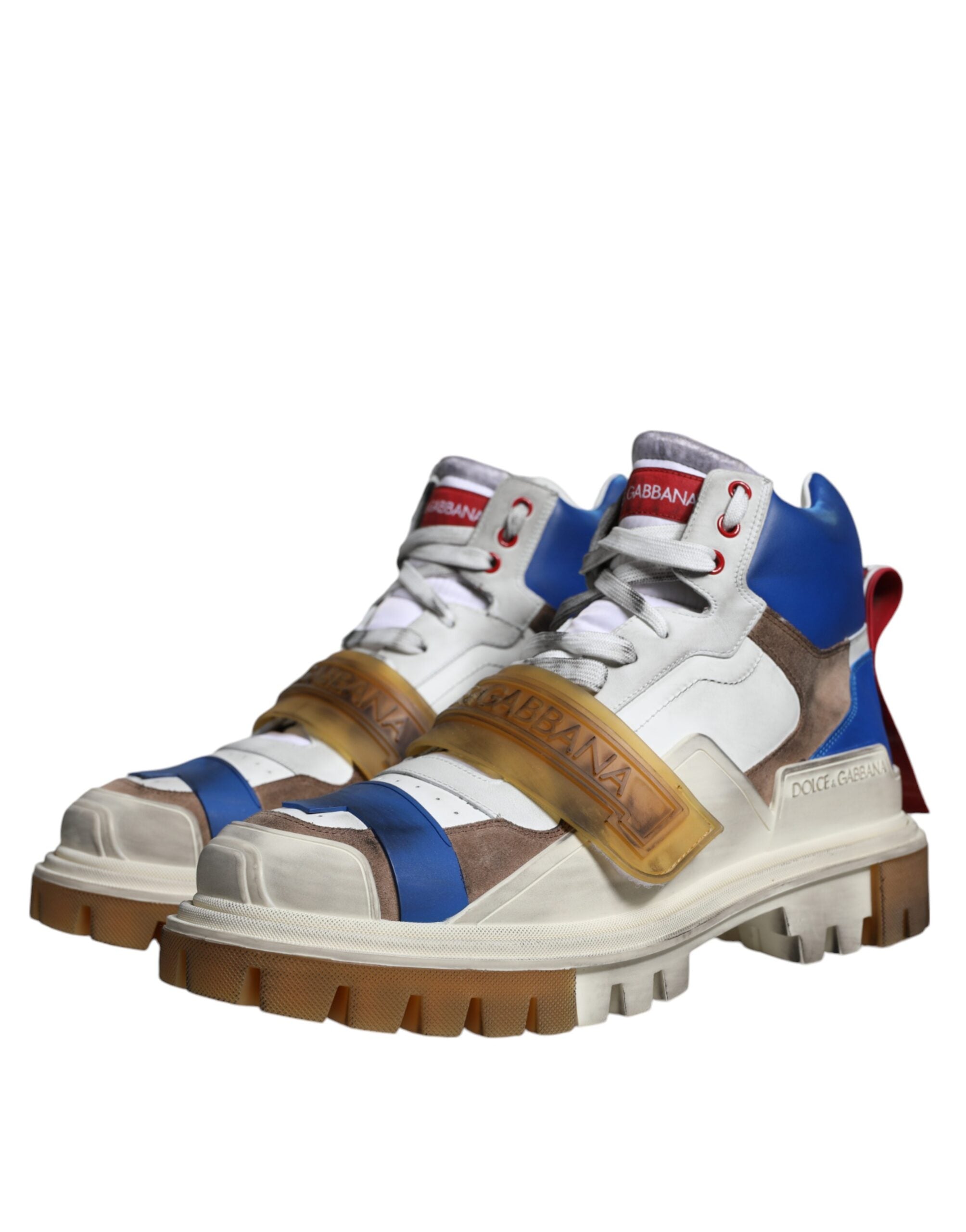 Dolce &amp; Gabbana Multicolor Leather Trekking Sneakers Boots Shoes