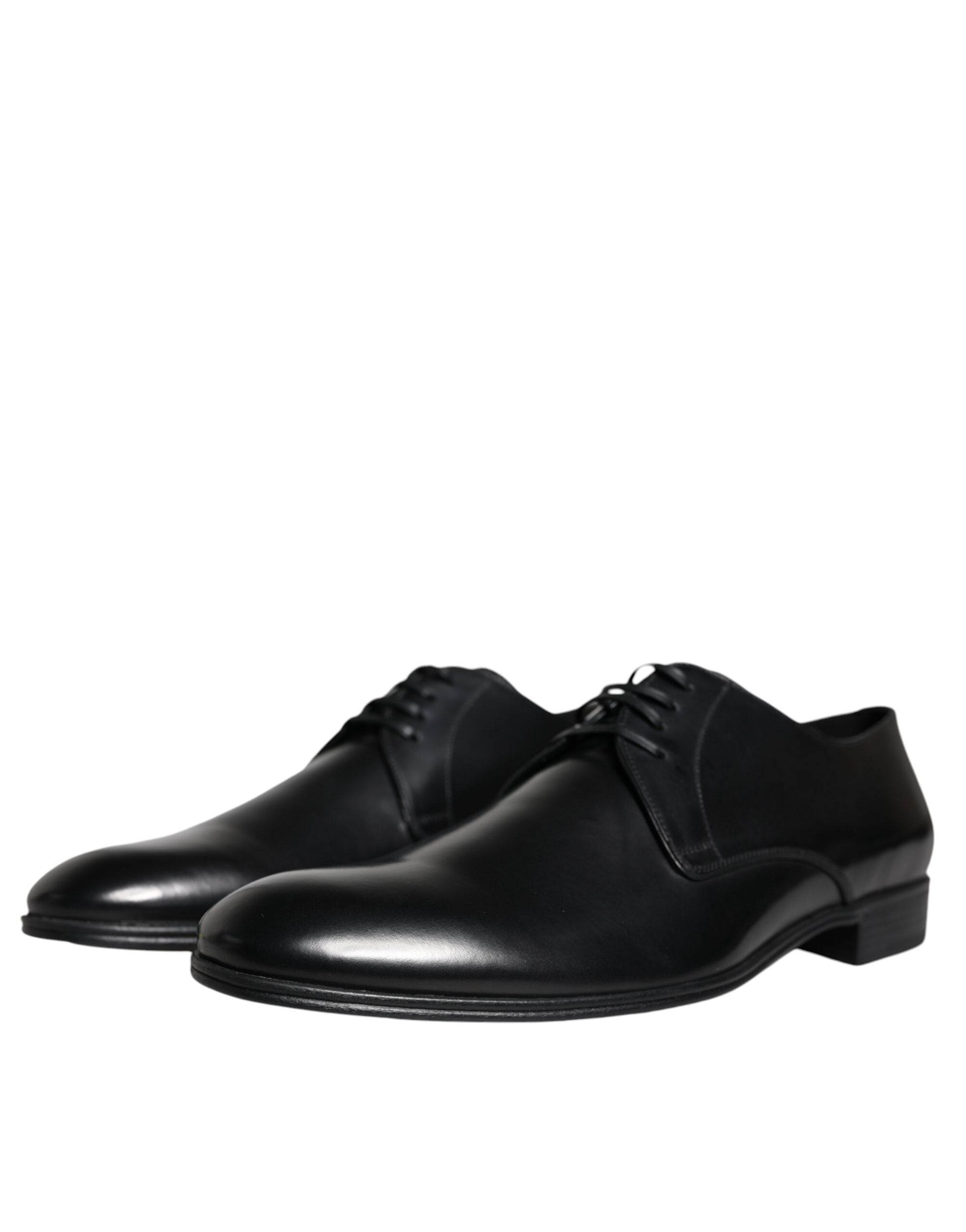 Dolce &amp; Gabbana Black Leather Derby Formal Dress Shoes