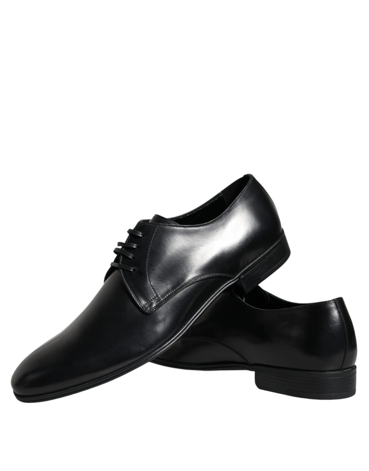 Dolce &amp; Gabbana Black Leather Derby Formal Dress Shoes