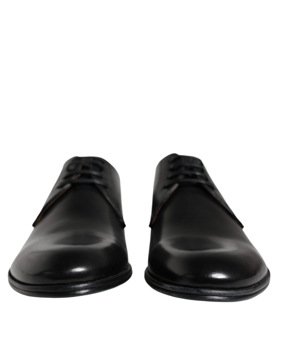 Dolce &amp; Gabbana Black Leather Derby Formal Dress Shoes