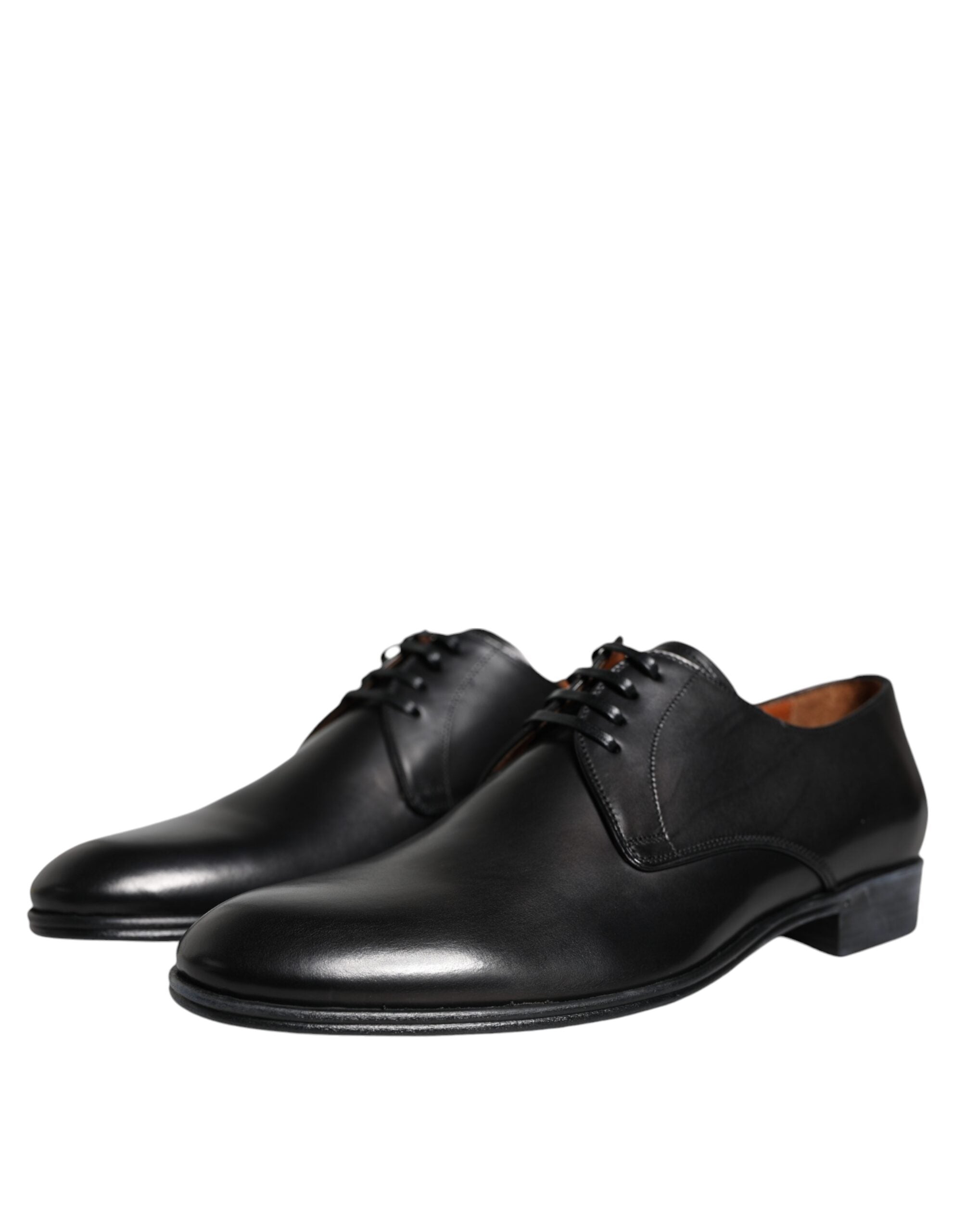 Dolce &amp; Gabbana Black Leather Derby Formal Dress Shoes