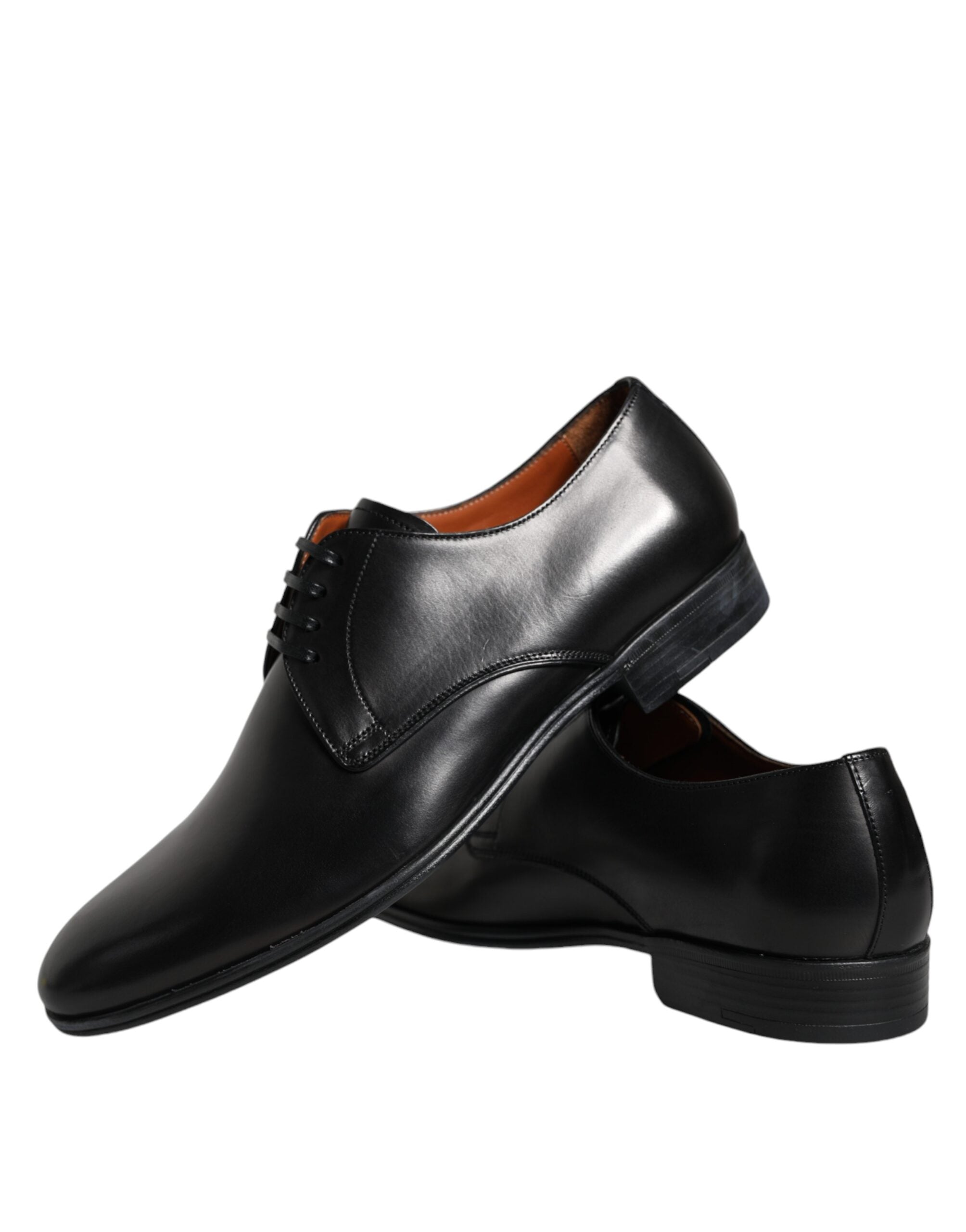 Dolce &amp; Gabbana Black Leather Derby Formal Dress Shoes