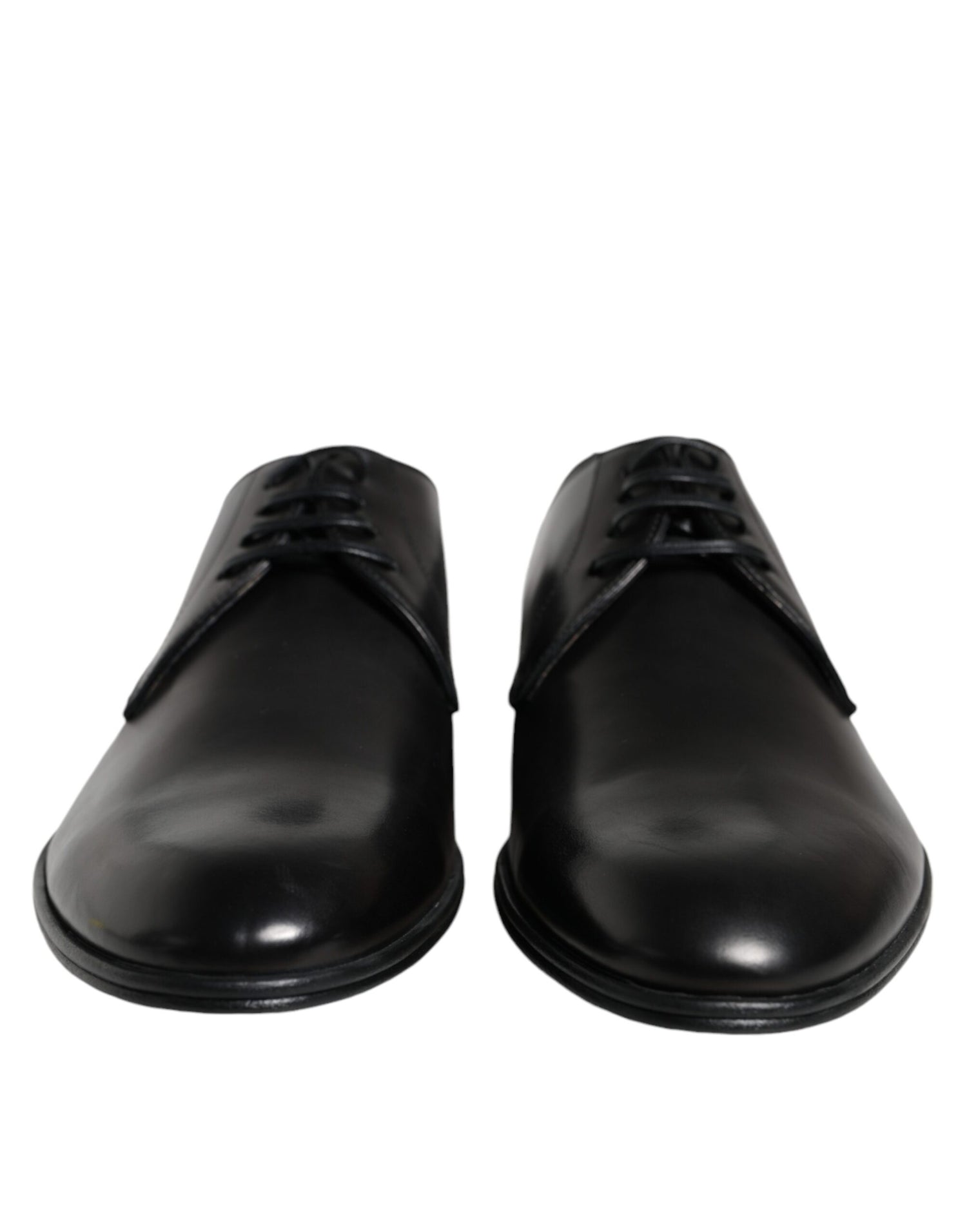 Dolce &amp; Gabbana Black Leather Derby Formal Dress Shoes